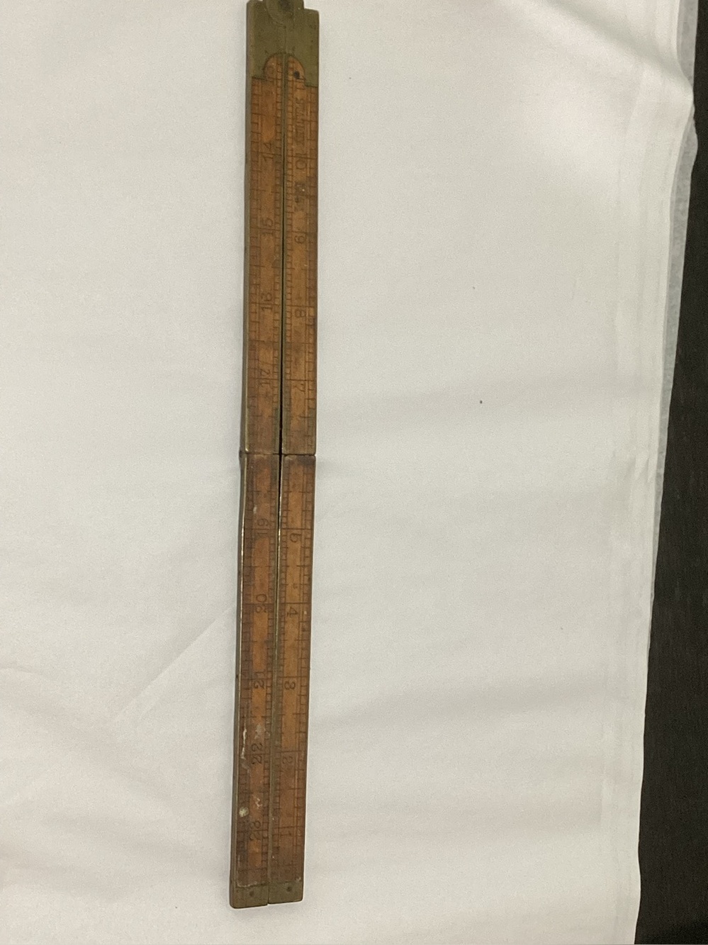 Antique Boxwood and Brass Stanley Four-Fold Rule. Tradionally used by carpenter